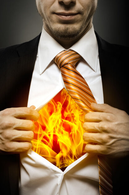 Heartburn treatment - Idaho Falls - pic of business man with heartburn.